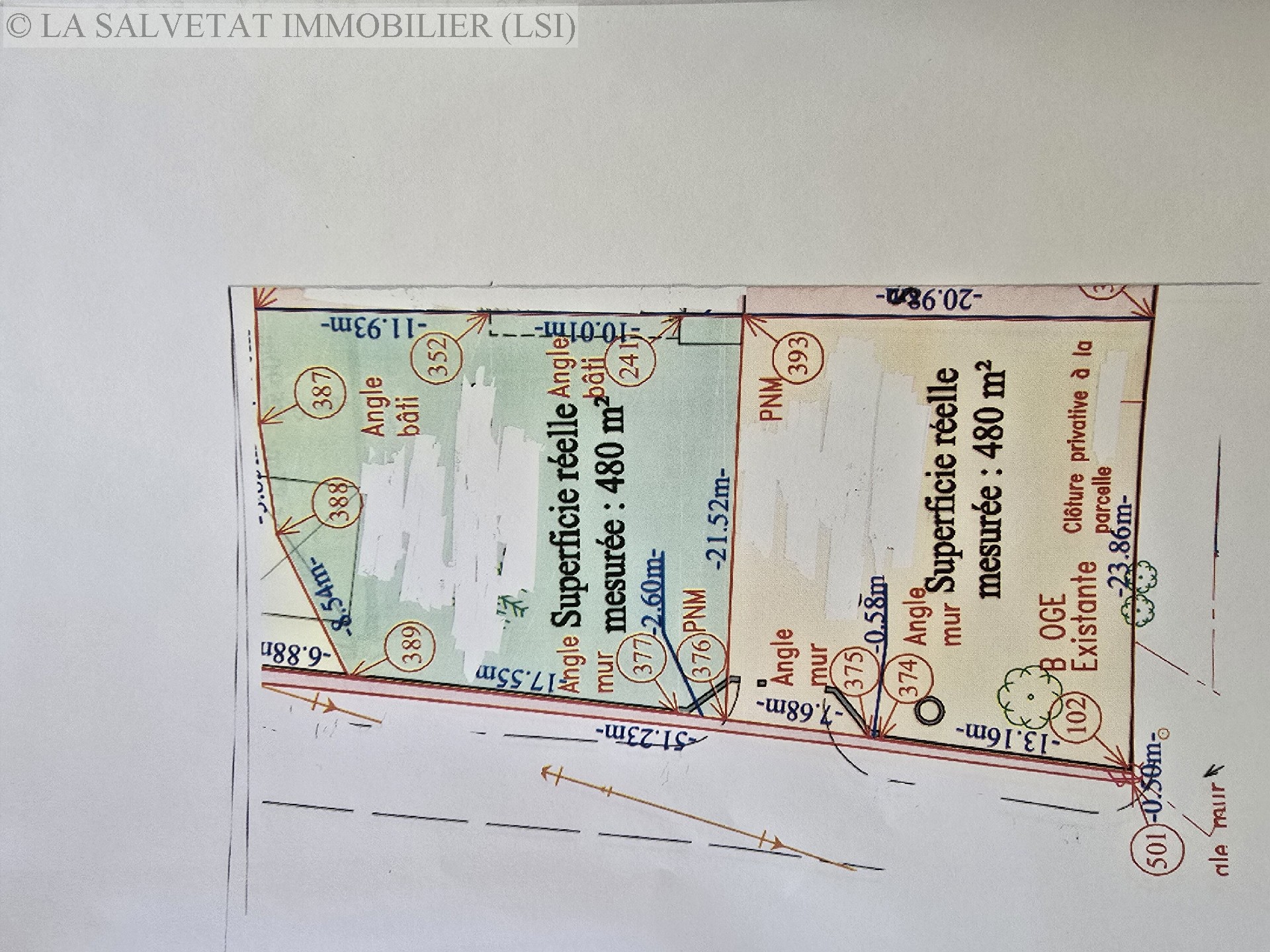 Vente terrain - LA SALVETAT ST GILLES<br>480 m², terrain de 480 m²